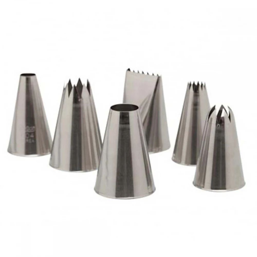Ateco 6 piece large icing nozzle piping pastry tube set