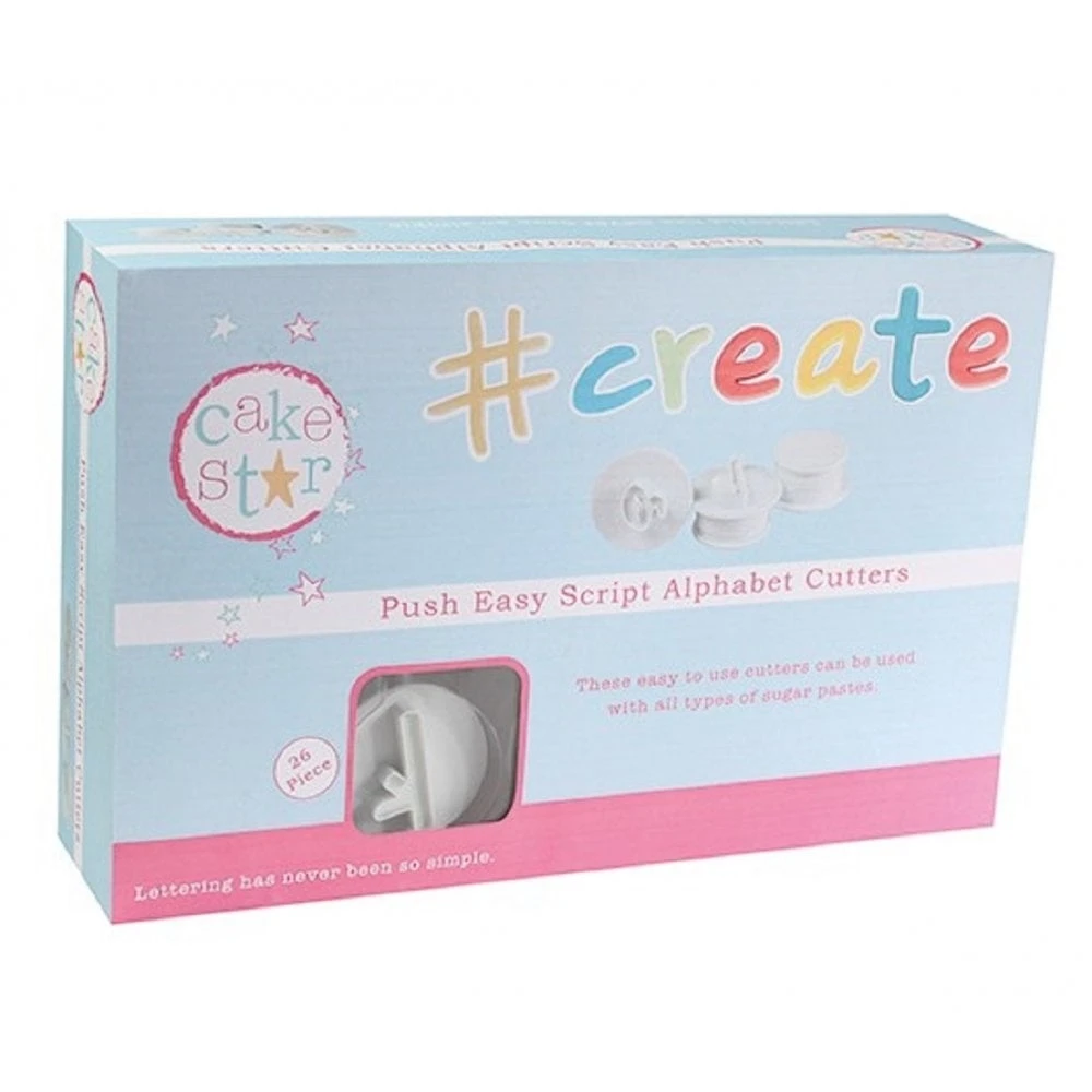 Cake Star Push Easy Script Alphabet Plunger Cutters - Set of 26