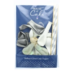 Culpitt Silver Confetti Balloon Cake Topper Set