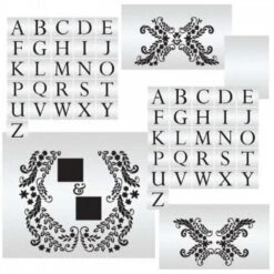 Evil Cake Genius Alexandria Lace Mix & Match Monogram 3-Tier Cake Stencil Set #30