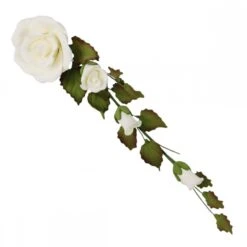 Hamilworth Ivory Peace Rose & Rosebud Trail Flower Spray - Medium