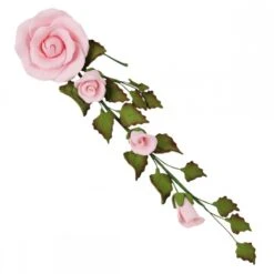 Hamilworth Pink Peace Rose & Rosebud Trail Flower Spray - Medium