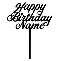 Make A Wish Personalised Happy Birthday Cake Topper (Style 1)