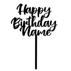 Make A Wish Personalised Happy Birthday Cake Topper (Style 2)