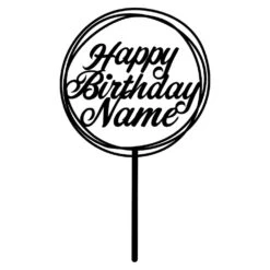 Make A Wish Personalised Happy Birthday Multi-Circle Cake Topper (Style 1)