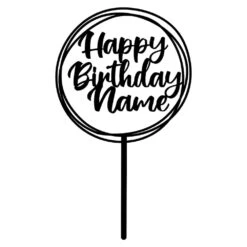 Make A Wish Personalised Happy Birthday Multi-Circle Cake Topper (Style 2)