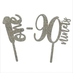 Make A Wish Silver Glitter - Number Acrylic Topper