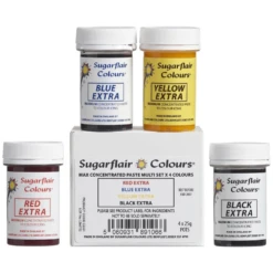 Sugarflair Multi Colour Maximum Paste Set Of 4