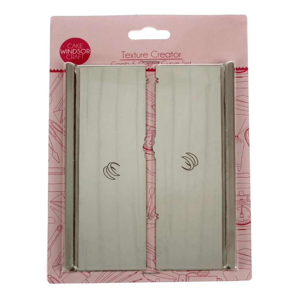 Windsor Cake Craft Comb & Centre Texture Creator Icing Scraper - Set Of 2